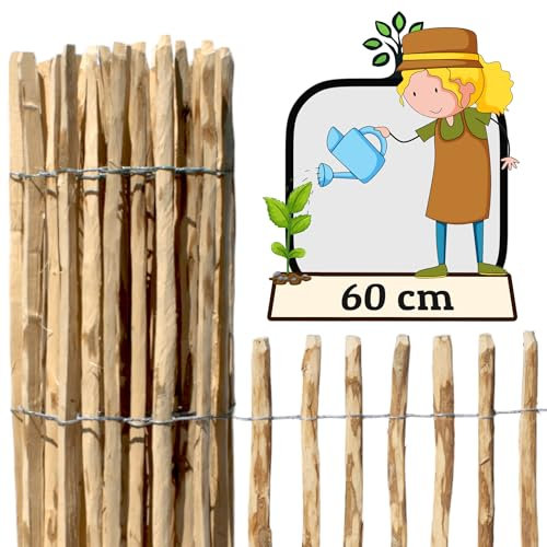 Staketenzaun 60cm Höhe | Lattenabstand: 3-5 cm | Für Tiere geeignet | Staketenbreite 3-4 cm | Made in EU
