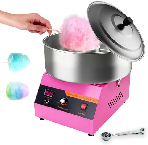 YUZINO Macchina Per Zucchero Filato, 1000 W, Con Ciotola In Acciaio Inox E Paletta Da Zucchero, Macchina Elettrica Zucchero Filato Per Bambini, Casa, Compleanni, Feste, Festival