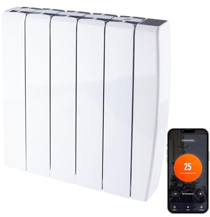 TCP Smart Ceramic Panel Radiator 1500W (White) – WiFi Enabled Electric Heater with App & Touchscreen Control, Wall-Mounted Slimline Design, Ceramic Core Technology, Energy Efficient