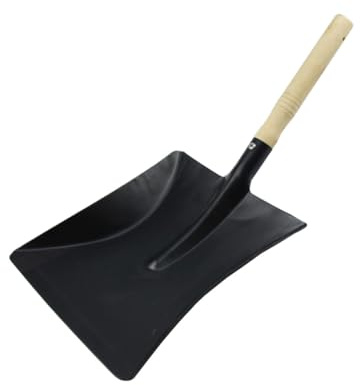 Anneome Pala de Jardinería y Barbacoa Negra Grande de Acero al Carbono Multiusos para Plantación Carbón y Uso Exterior Herramienta Ligera y Resistente para Camping y Hogar
