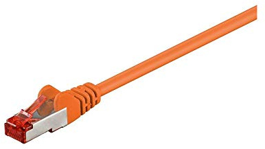 Goobay 93469 CAT 6 Câble de Liaison, S/FTP (PiMF), Orange, 10m Longueur