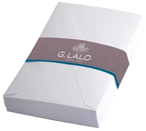 Clairefontaine Lalo 24200L - una confezione avvolta in pellicola da 20 buste rivestite gommate 9x14 cm en carta pergamena di Francia, Bianco