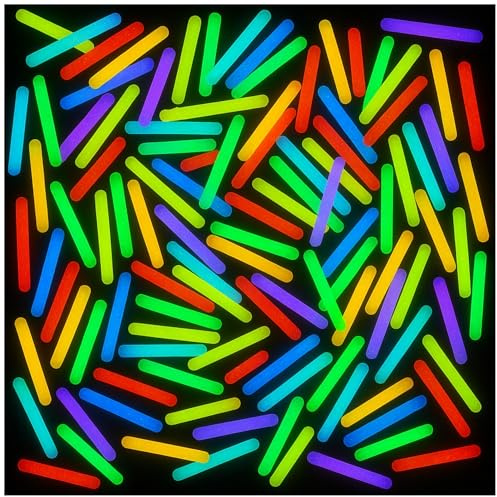 PartySticks Mini Glow Sticks 200 Pack Glow-in-the-Dark Small, for Easter Eggs, 5 Colors, Neon Light Sticks Bulk Party Favors, Easter Basket Stuffer Party Pack, Weddings Classroom Decorations Prizes