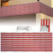 GGMWDSN Balkon Sichtschutz Ohne Bohren 0.9x5M, Balkonverkleidung, Windschutz, Sichtschutz und UV-Schutz für Balkon, Gartenanlagen, Camping und Freizeit （Rote und weiße Streifen）,0.9 * 5m
