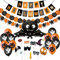 Jonami Halloween Deko Set, Happy Halloween Dekoration Girlande, Große Fledermaus, Kürbisse und Spinnen Wimpelgirlande, Grusel Fotorequisiten, Ballons fur Halloweenparty Kinder