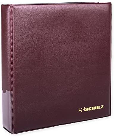 Coin Collection Album – £5, Crown Storage Binder – Collecting Holder - Money Book - Protect and Store 120 Coins - Original SCHULZ Coin Album in Maroon.