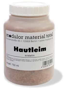 Modulor Hautleim, natürliches Leimgranulat (aus tierischen Eiweißen), kristallin, Kunststoffdose 750 ml