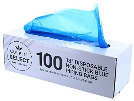 Culpitt Select - Sacchetti usa e getta per tubazioni da 45,7 cm, antiaderenti per pasticceria, decorazione di torte, glassa, crema al burro, 450 x 230 mm, confezione da 100