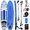 AUKAI SUP Board PRO | Aufblasbares Stand up Paddle Set | 320cm viele Modelle | 5 Jahre Garantie | inkl. Sonderzubehör | 2in1 Paddel Kajak-Sitz Action-Cam-Halterung Fußschlaufe Pumpe Rucksack (Blau)