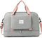 Airlines Untersitz-Kabinentasche, 50 x 32 x 28,5 cm, faltbar, Reisetasche, Handgepäck, Übernachtung, für Damen und Herren (mit Schultergurt), grau, Freizeit, Reisen