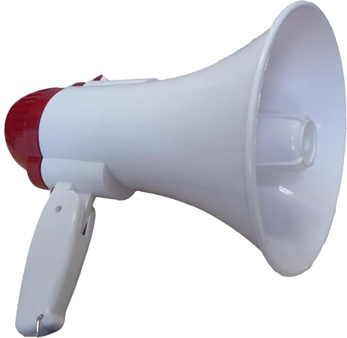 SQUADO - Megafono Portatile, Altoparlante, 20 W Alta Intensità di Volume, Batteria al Litio, Regostrazione 240 Secondi, Ideale per Uso Professionale/Sportivo/Tempo Libero
