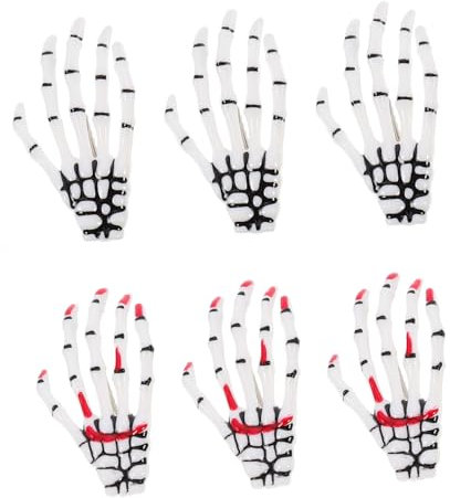 HAPINARY Lot De 6 Barrettes À Cheveux Gracieuses Et Douces Pour Halloween Squelette Yeux Sanglants Pour Femmes Et Filles