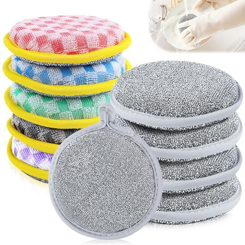Topfreiniger Putzlappen Spültücher 10Stk Küchenschwamm Reinigungstücher Spülschwamm Waschbar Putzschwamm Schwämme Geschirrspüllappen Drahtgeschirrtuch Dishwashing Rags Metalldraht-Schwamm-Set