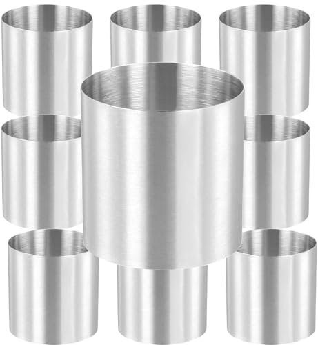 MAKTSAM 10 PCS 2 Inch Stainless Steel Round Mousse Rings, 5cm Non Stick Mini Cheesecake Rings, Small Baking Moulds Pudding Dessert Ring for Mousses, Desserts, Cakes