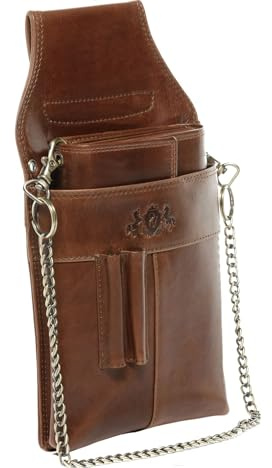 SID & VAIN® Borsa per soldi e marsupio per camerieri vera pelle LOU grande portafoglio + Custodia cameriere borsellino Portamonete uomo donna marrone prodotto artigianale