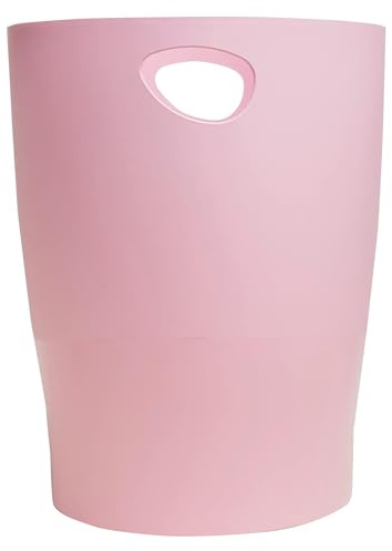 Exacompta - Ref 45371D - Box of 8 Waste Paper Bins with Handles ECOBIN Autentik - Large Capacity 15 L - Dimensions 26.3 x 26.3 x 33.5 cm - Office or Home - Candy Pink