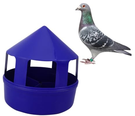 BUGUUYO Comedero para Palomas Multifuncional de 3 Compartimentos, Material PP Seguro, Tapa Protectora, Tamaño Compacto, para Jaulas y Exteriores, Adecuado para Loros y Aves Pequeñas