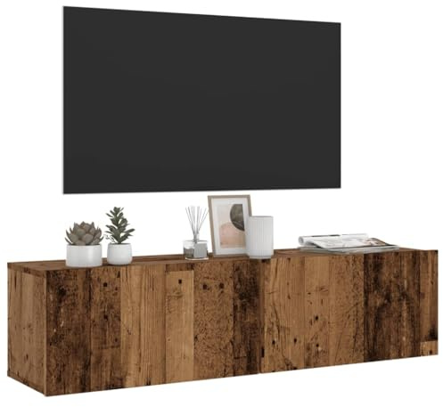 Homgoday Arredo Mobile TV a Parete Legno Antico 120x30x30 cm in Truciolato,Arredo Mobile Porta TV Mobiletto Basso per TV per Tavolino da Salotto Industriale Supporto TV Soggiorno