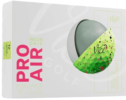 Vice Pro Air Golf Balls, Lime Pink/Black Drip