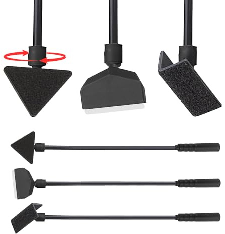 YHTCC 3 in 1 Aquarium Cleaning Kit 16'' Detachable Rod Algae Scraper Brush