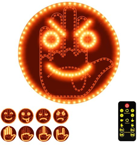 Luz de dedo del coche y luz de signos de expresión, 14 modos, ventana trasera LED 2 en 1, señal de gesto de mano con mando a distancia, luz divertida para coches, accesorios para ventanas, accesorios