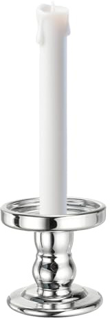 QUARKZMAN Portavelas De Vidrio De 8.5 Cm para Velas Taper/Column, Soporte para Velas Tealight Candelabro para Centro De Mesa De Boda Decoración del Hogar, Plateado