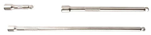 SW-Stahl 05760SB Kippverlängerungssatz 1/4 Zoll I 50-150 - 250 mm I 1/4 Zoll Ratschenverlängerung I Kippvierkant I Chrom-Vanadium-Stahl I 3-teilig