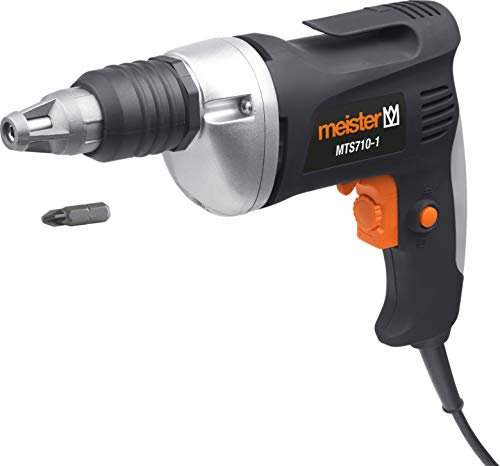 Meister Trockenbauschrauber 710 Watt, MTS710-1 - Drehzahl-Vorwahl - Tiefenbegrenzer - Praktischer Gürtelclip / Schnellbauschrauber für effiziente Trockenbauarbeiten / Tiefenanschlagschrauber / 5451520