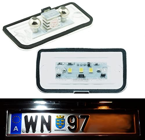 Do! LED 1103-4D LED registreringsskyltbelysning lämplig för Mercedes Benz C-klass W203 Sedan registreringsskyltbelysning registreringsskyltlampa med E-märke xenon-optik