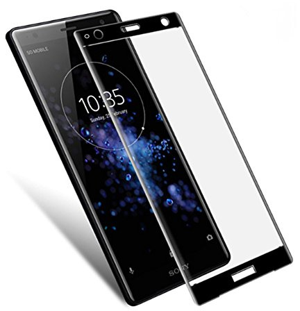 HERCN Sony Xperia XZ2 Compact 5.0 3D Displayschutzfolie,3D Curved 9H Härte Gehärtetem Glas Tempered Displayschutz Screen Protector für Sony Xperia XZ2 Compact Smartphone (Schwarz)