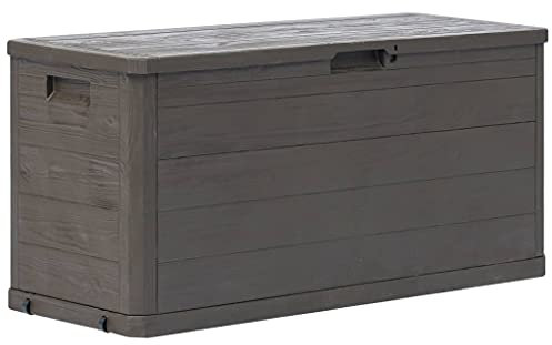 vidaXL Auflagenbox 280L Braun Kissenbox Gartenbox Aufbewahrungsbox Gartentruhe
