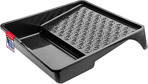KADAX Paint Tray, 35 x 32 x 7 cm, Plastic Painting Tray, Durable Roller Tray for Renovation and Construction Work, Handy Painting Accessories (1, Black)