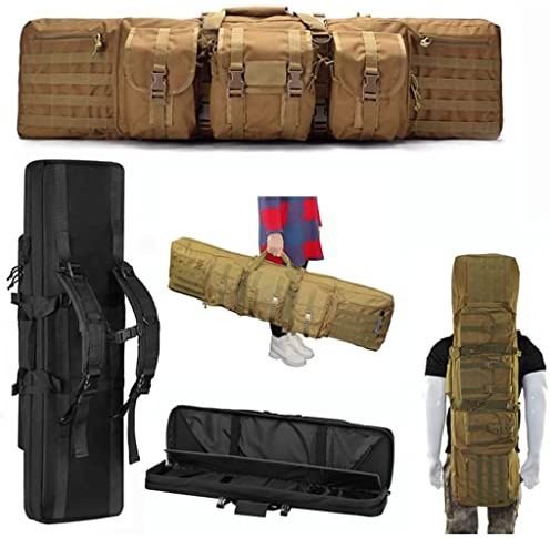 Bolsa Táctica Rifle, Funda para Armas Largas, Bolsa Táctica Funda para Arma Funda, Bolso de Mano para Escopeta Militar para Transporte de Armas Khaki,118cm
