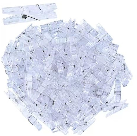 Pinzas Fotos Pequeñas,100 PCS Mini Clavijas Transparentes Pequeñas Pinzas para Fotos Mini Pinzas de Ropa Plastico para Arte Artesanía Bricolaje Fiesta Decoración Boda 3 * 25mm