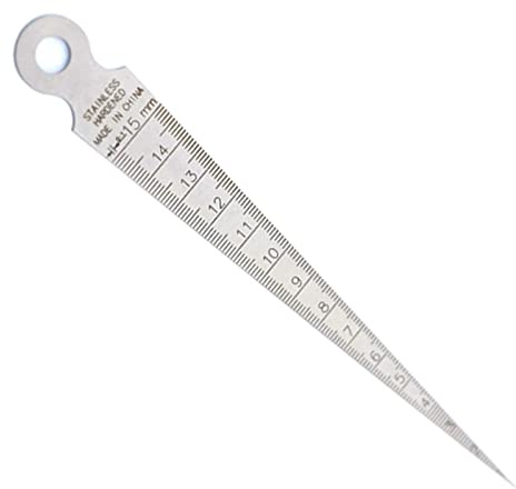 MONOJLY Galga de espesores 0-15 mm Espesor de cuña de Acero Inoxidable para Prueba de Calibre cónico de Orificio Herramienta de medición métrica y en Pulgadas Cubital Precisión 0,1 mm Durabl