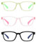DHSBGWSX 3 Stück Kinderbrille, Anti-Blaulicht-Brille, modische Kinderbrille, Anti-Augenermüdungsbrille, Strahlenschutzbrille zum Lernen oder Spielen (Rosa, Grün, Schwarz)