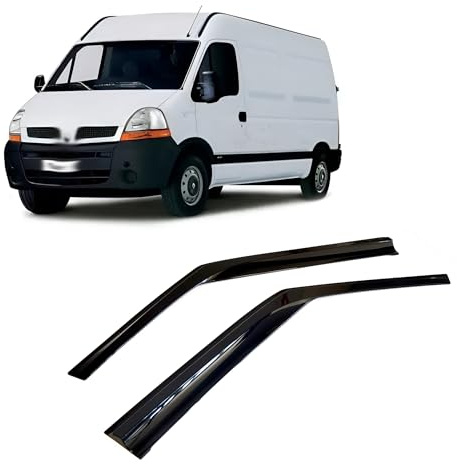 CarJoy Lot de 2 déflecteurs d'air Déflecteurs d'air Déflecteurs de Pluie Déflecteurs de fenêtre latérale Compatibles avec Renault Master 2000-2009 Protection Contre la Pluie Montage Externe