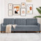 Willood 3-Sitzer-Sofa Polstersofa für Wohnzimmer, Couch Loungesofa Metallgestell, Dreisitzer Samtsofa Sitzmöbel, Modern Dunkelgrau 210 cm Samt