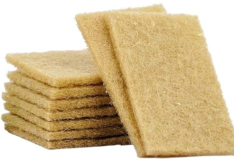 Nvzi 5Pcs Non-Scratch Natural Scouring Pads Cellulose Multipurpose Scour Pads for Cleaning - Sisal,5.3 * 3.54inch
