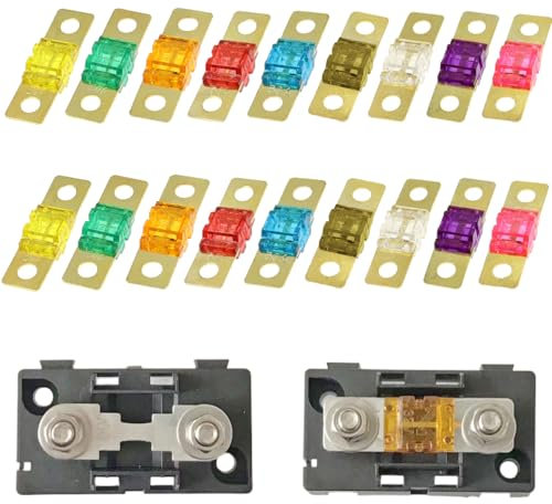 18 Pezzi Fusibili Midi, Fusibile Ad Alta Corrente Bolt-on Fusibile,Fusibili Elettronici 32 V 20/30/40/50/60/70/80/100/120 Ampere Fusibili per Auto,per Auto, Camion, Veicoli Edili, Autobus, Caravan