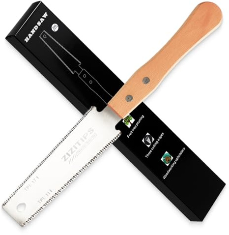 Sega a Mano Giapponese Piccola per Legno da Taglio Fine, Doppia Lama 11/17 TPI Acciaio SK5 Manico Legno Faggio Precisione Fai da Te Carpenteria Outdoor Astsäge Utensile