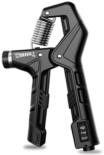 Hand Grip Strengthener, Hand Gripper, Forearm Strengthener, Hand Exerciser Grip Trainer with 11-220LBS (5-100Kg) Adjustable Resistance for Athletes Musicians Hand Wrist Injury Recovery