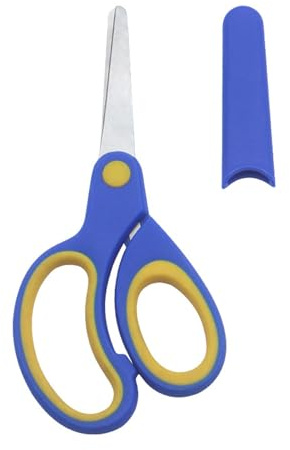 Tijeras de manualidades con agarre cómodo para niños zurdos, suministros escolares para zurdos, herramienta de corte para zurdos
