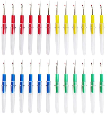 24PCS Quick Stitch Seam Ripper Kit - Professional Seam Unpicker Tool for Effortlessly Removing Stitches, Seams & Hems | Essential Sewing & Crafting Tool for Thread Removal, Repair, and Alterations