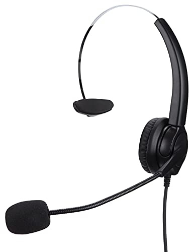 Acouto Telefonheadset OmniDirectional Business Office Telefon Call Center Headset med Sladd) Humaniserat Till Ansikte Mot Ansikte den Frekventa Excellent High-definition (VH530-RJ9 (enkelöra))
