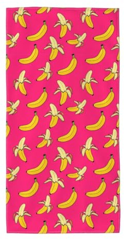 PPIKTC Lightweight Absorbent Shower Towels for Adults Hawaiian Banana Pink, Ideal Bath Towels for Pool Gym Body Care Hotel Travel Camping