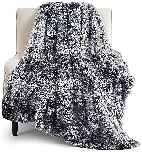 Bedsure GentleSoft Fluffy Fuzzy Faux Fur Throw Blanket for Couch, Soft Sherpa Fleece Cozy Gifts for Women, Plush Bed Blanket Room Decor for Men, Thick Warm Minky Teen Gifts Winter Bedding