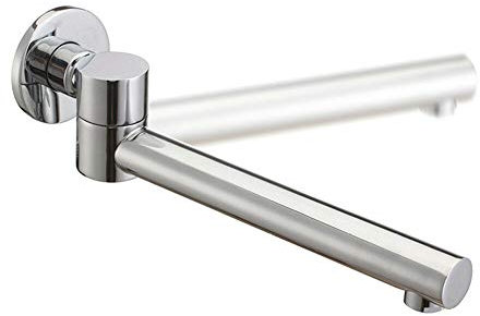 Weirun G1/2 Thread Adjustable Round Bathroom Brass Bathtub Shower Mixer Water Outlet Bath Tub Basin Extra Long Spout Filler 180° Swivel Faucet Tap Chrome