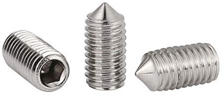 BOZONLI Punto de Cono Tornillos Prisioneros de Cabeza Hexagonal Acero Inoxidable Tornillos Cabeza M5*10mm,20 piezas
