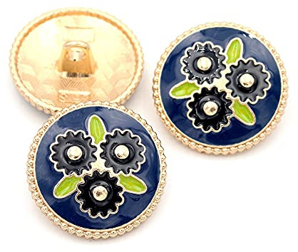 5pcs Round Metal Button for Clothing Coat Decorative Buttons Clothing Sewing Accessories(Blue,17mm)